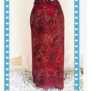 Coldwater Creek Full-Length Paisley  Wrap Skirt
